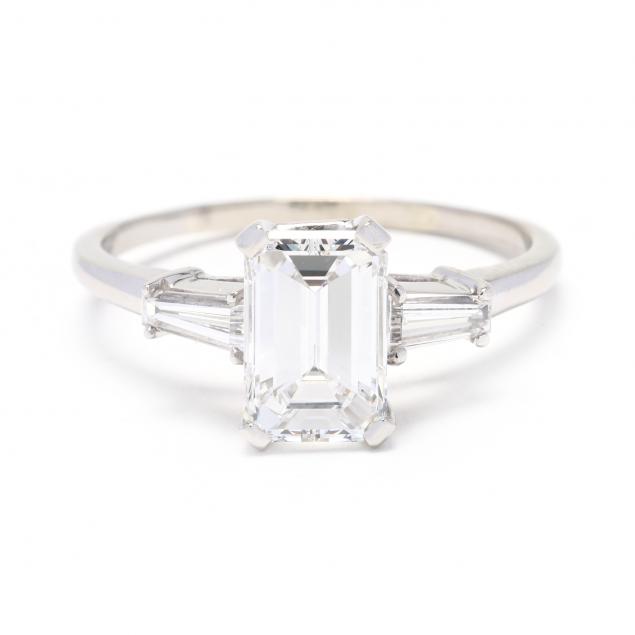 platinum-and-emerald-cut-diamond-ring