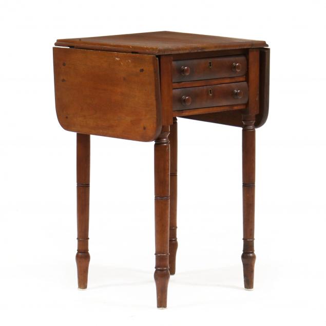 new-england-late-federal-mahogany-two-drawer-work-table