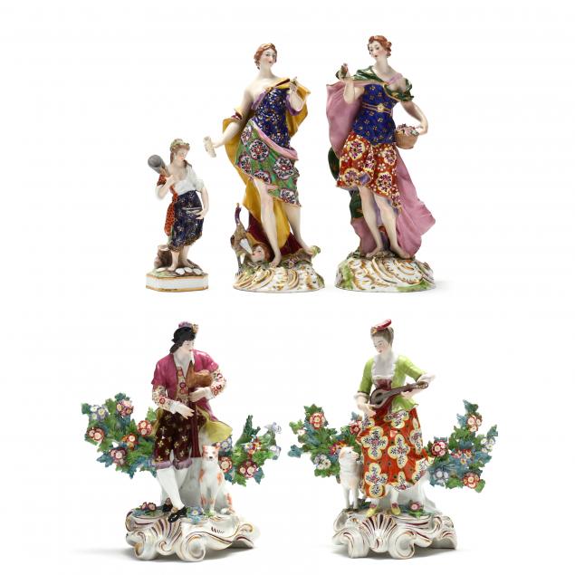 a-group-of-five-early-english-porcelain-figurines