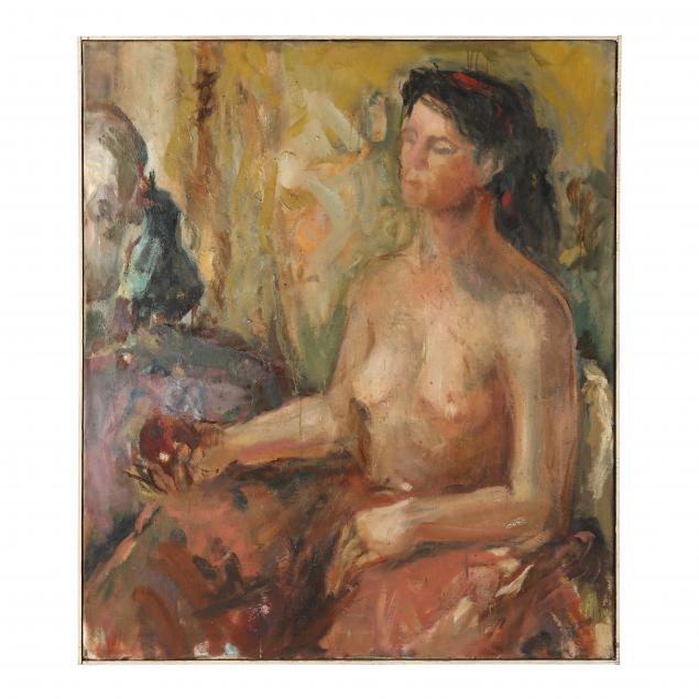 francis-vincent-american-20th-century-nude-woman-holding-an-apple