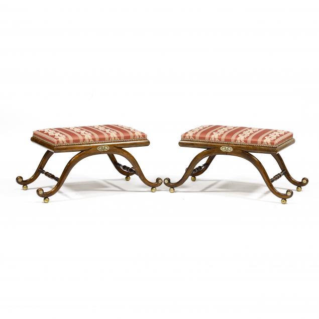 pair-of-curule-style-upholstered-stools
