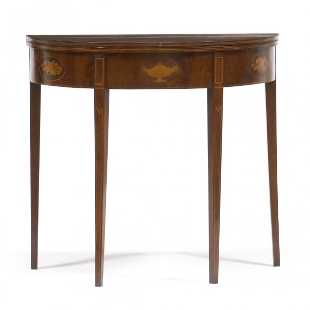 hepplewhite-style-inlaid-mahogany-demilune-card-table