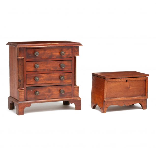 two-antique-miniature-chests