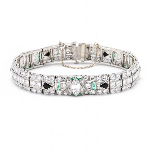 art-deco-platinum-diamond-emerald-and-onyx-bracelet