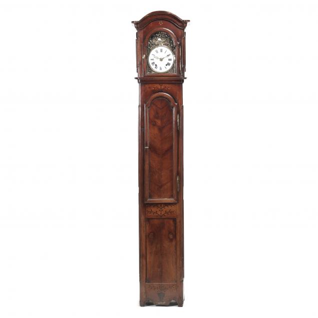french-inlaid-fruit-wood-tall-case-clock-besnard