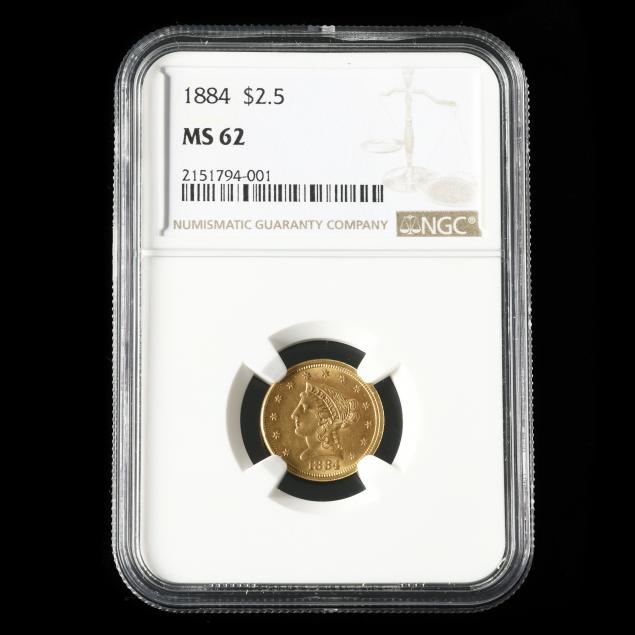 scarce-1884-2-1-2-liberty-head-quarter-eagle-ngc-ms62