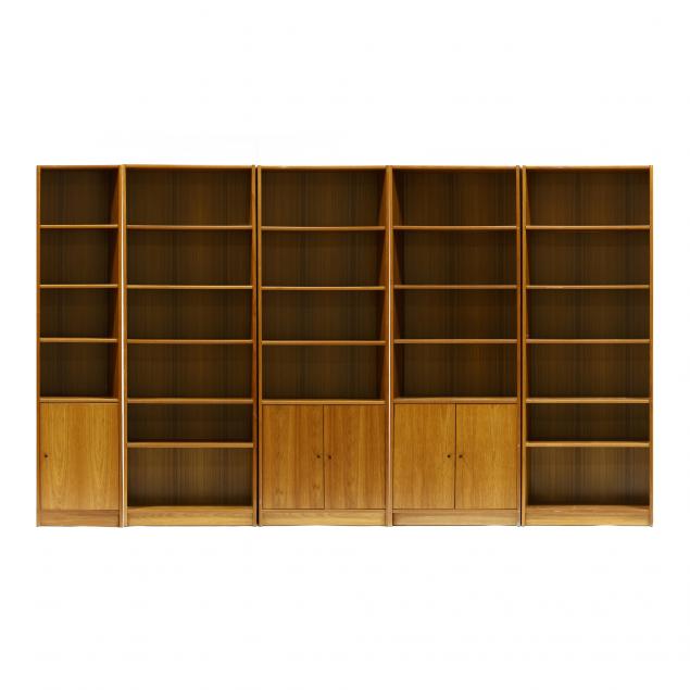 suite-of-five-danish-modern-teak-bookcases