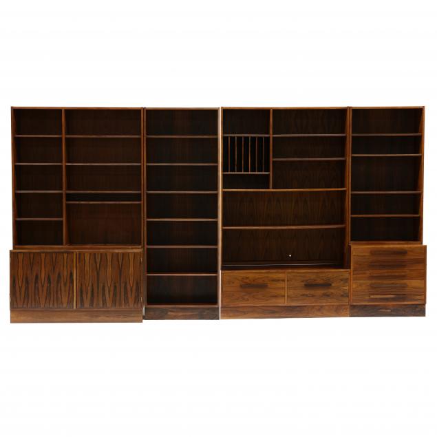attributed-carlo-jansen-four-part-danish-modern-rosewood-bookcase