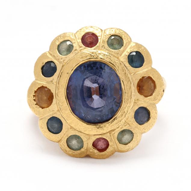high-karat-gold-and-multi-color-sapphire-ring-jewelsmith