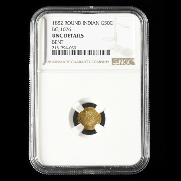 1852-round-indian-gold-50-cents-token-ngc-unc-details-bent