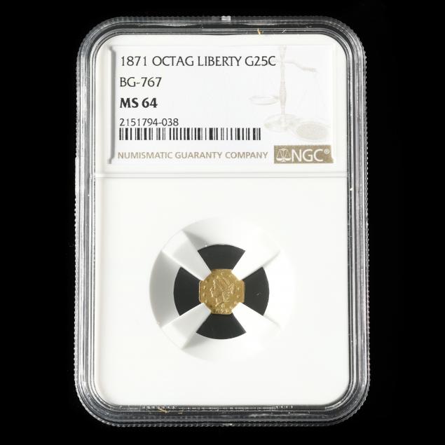 1871-octagonal-liberty-head-gold-25-cents-ngc-ms64