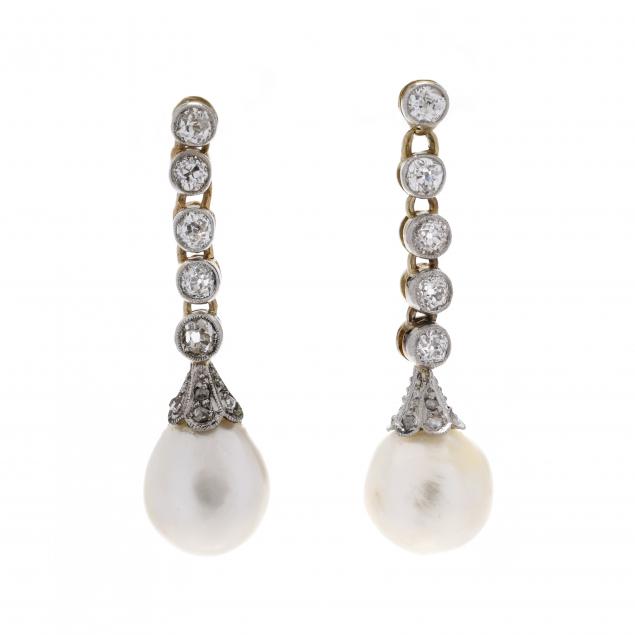 platinum-topped-gold-pearl-and-diamond-earrings