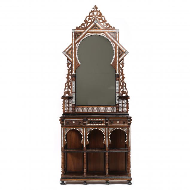 egyptian-neo-moorish-inlaid-mirrored-cabinet