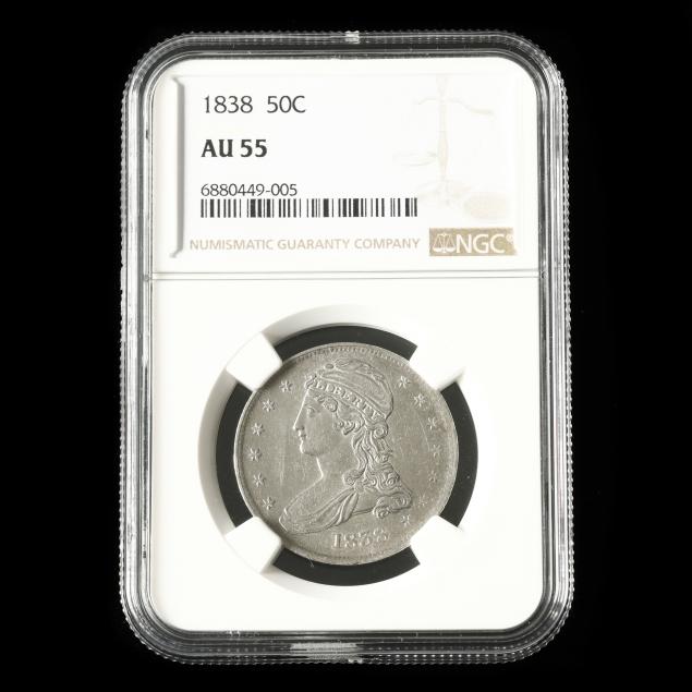 1838-capped-bust-half-dollar-au55