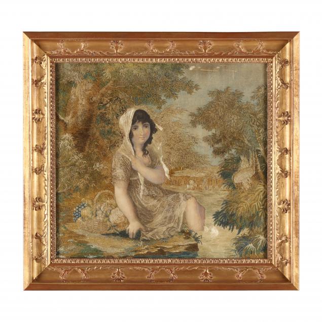 framed-victorian-chenille-embroidered-silk