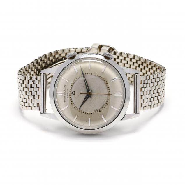 gent-s-vintage-stainless-steel-automatic-watch-by-jaeger-lecoultre-with-a-white-gold-band