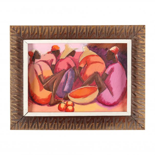 savain-petion-haitian-1906-1973-figures-with-bowl-and-fruit