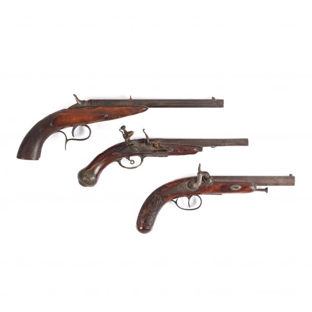 three-3-antique-continental-pistols