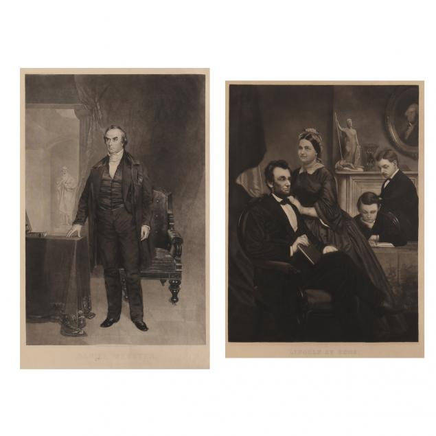 two-american-engravings-i-daniel-webster-i-i-lincoln-at-home-i