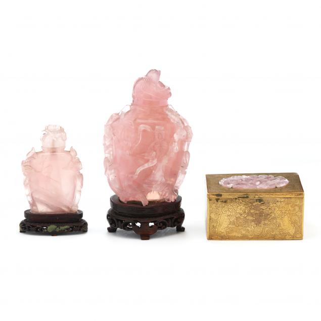 a-group-of-chinese-rose-quartz-decorative-items