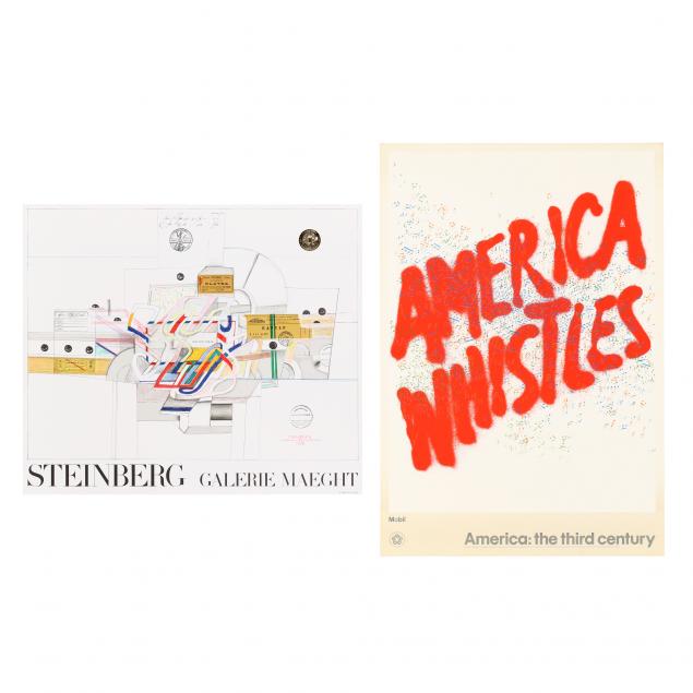 two-exhibition-posters-i-america-whistles-i-i-steinberg-galerie-maeght-i
