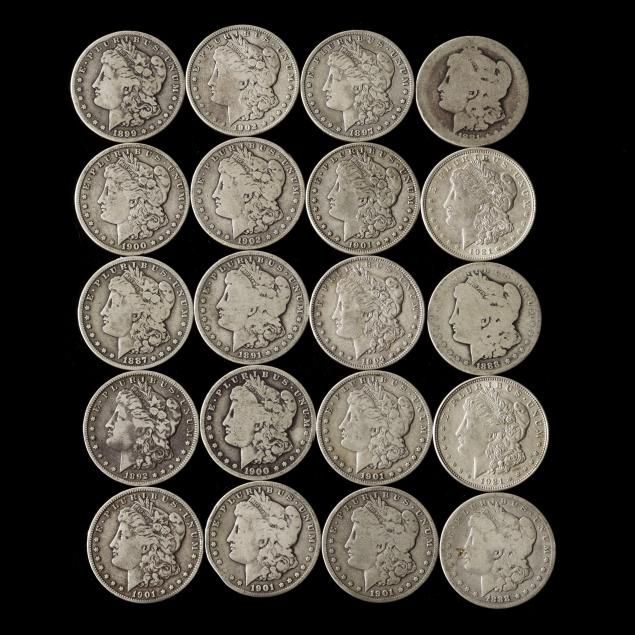 roll-of-twenty-20-circulated-morgan-silver-dollars