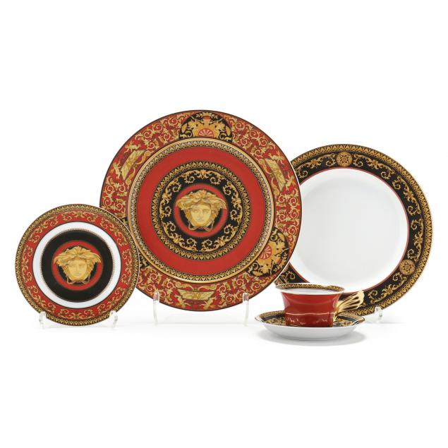 rosenthal-i-versace-medusa-red-i-partial-service-for-five