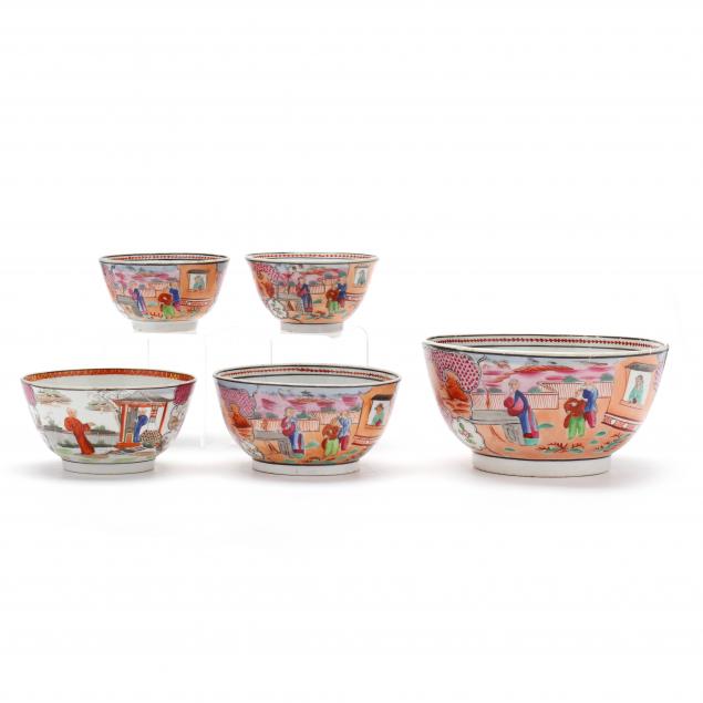 group-of-chinese-export-rose-mandarin-bowls