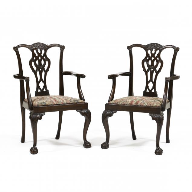 pair-of-chippendale-style-carved-mahogany-armchairs
