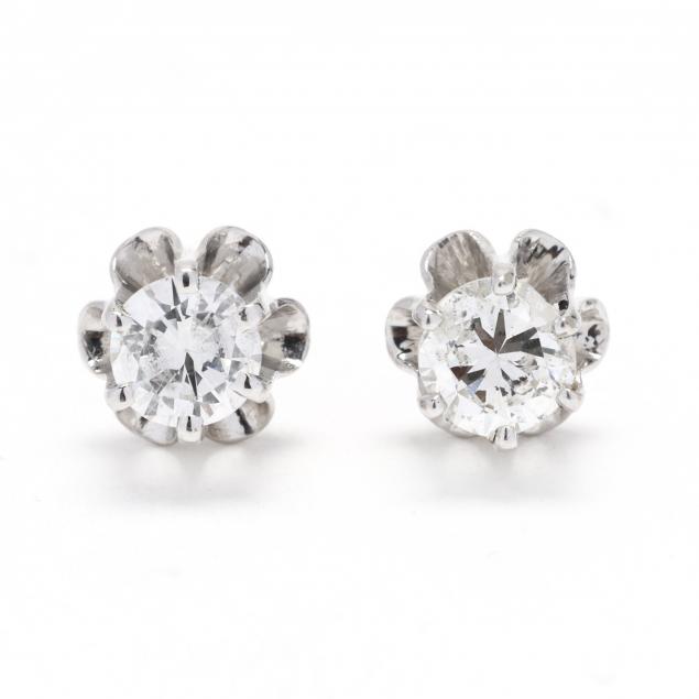pair-of-white-gold-and-diamond-stud-earrings