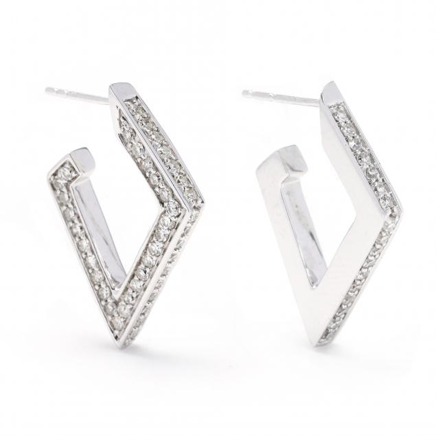 white-gold-and-diamond-geometric-hoop-earrings
