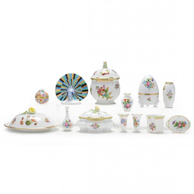 an-assortment-of-thirteen-herend-porcelain-accessories
