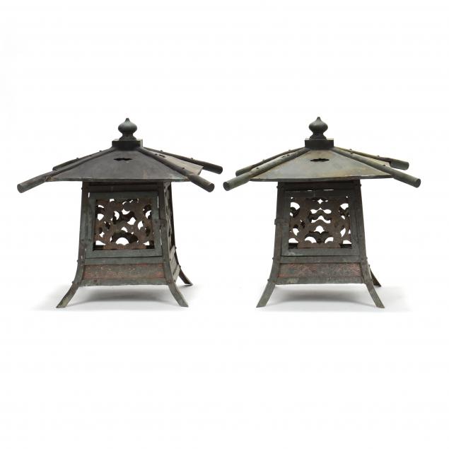 a-pair-of-japanese-metal-temple-lanterns
