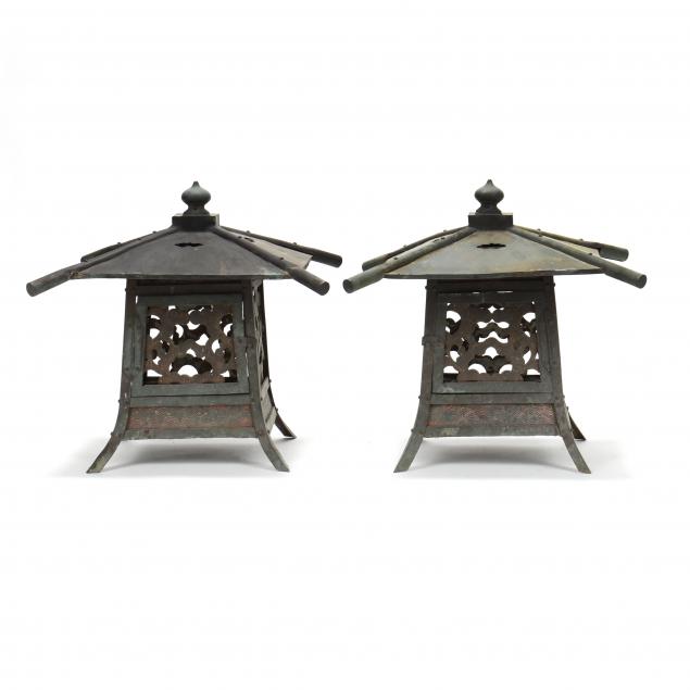 a-pair-of-japanese-metal-temple-lanterns