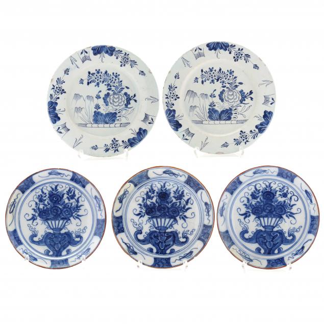 five-antique-dutch-delft-blue-and-white-plates