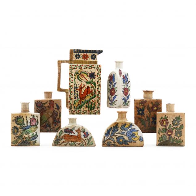 an-assortment-of-persian-qajar-pottery-vessels