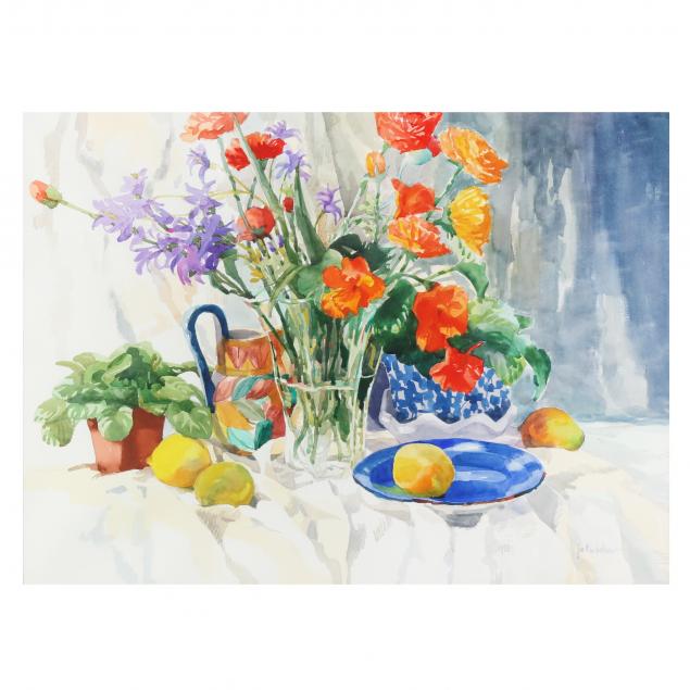 sam-magdalene-american-20th-century-still-life-with-flowers-and-lemons