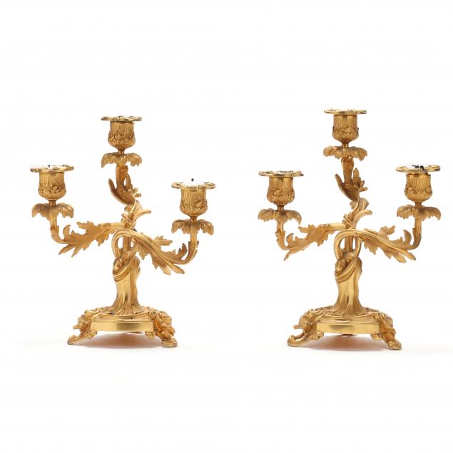 a-pair-of-rococo-style-dore-bronze-three-light-candelabra