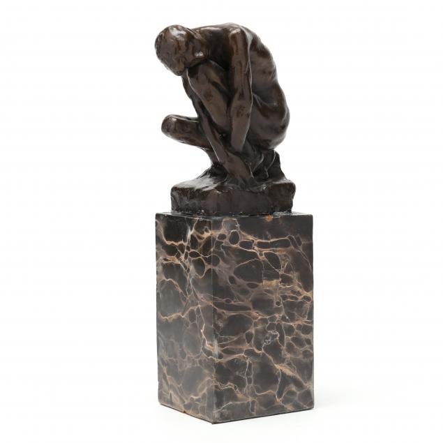after-auguste-rodin-french-1840-1917-bronze-statuette-of-crouching-male