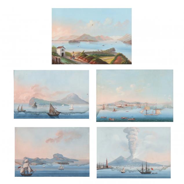 continental-school-early-19th-century-suite-of-five-views-of-coastal-italy