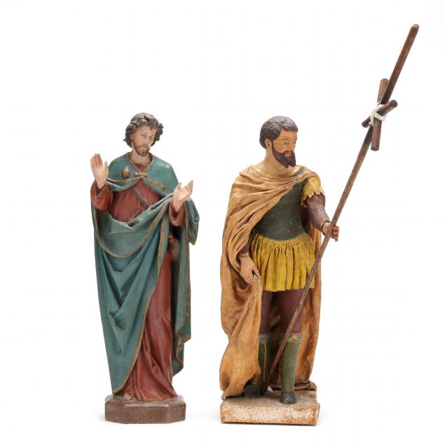 two-carved-and-polychromed-spanish-colonial-figures