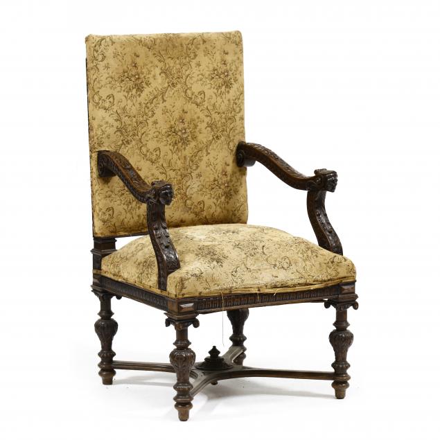 renaissance-revival-carved-oak-armchair