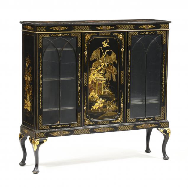 vintage-queen-anne-style-chinoiserie-bookcase