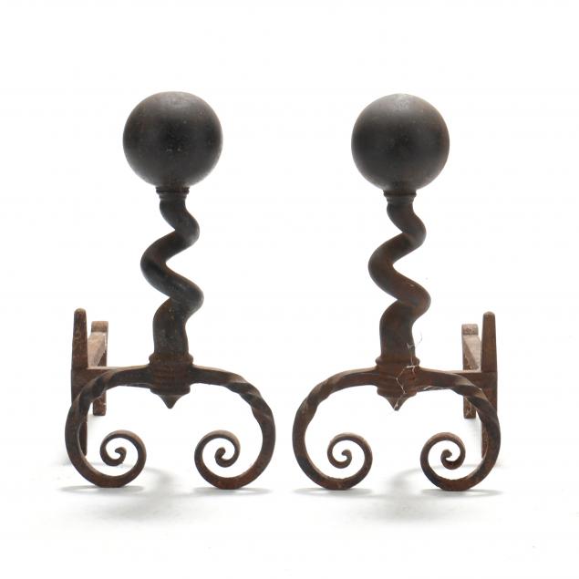 pair-of-arts-and-crafts-spiral-twist-andirons