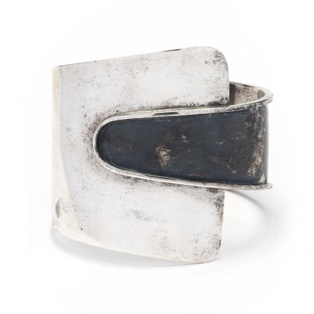 modernist-sterling-silver-cuff-bracelet-ed-wiener