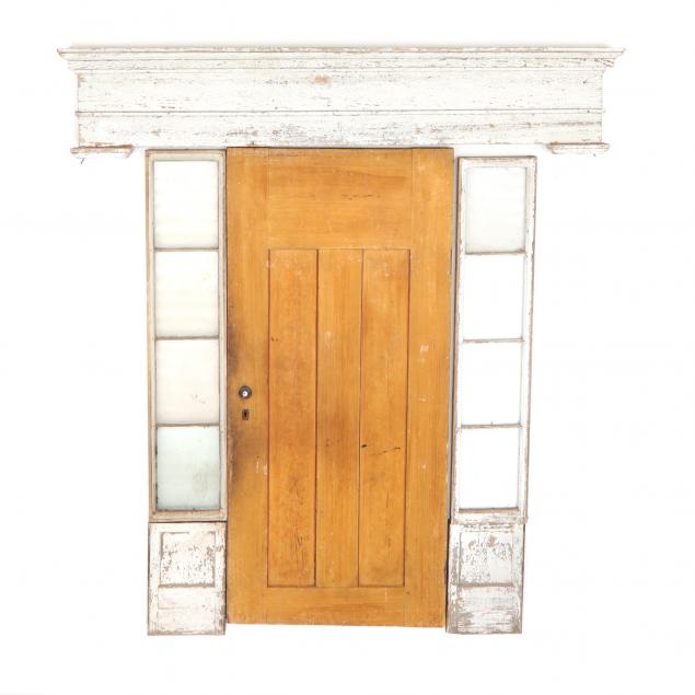 antique-north-carolina-faux-grain-painted-door-with-surround