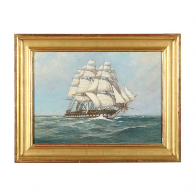c-myron-clark-american-1858-1925-uss-constitution-in-full-sail