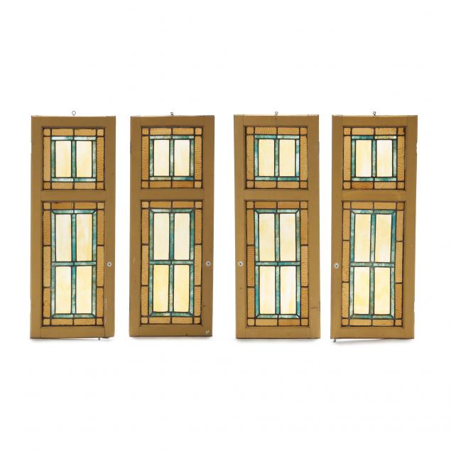 set-of-four-vintage-architecturally-salvaged-stained-glass-windows