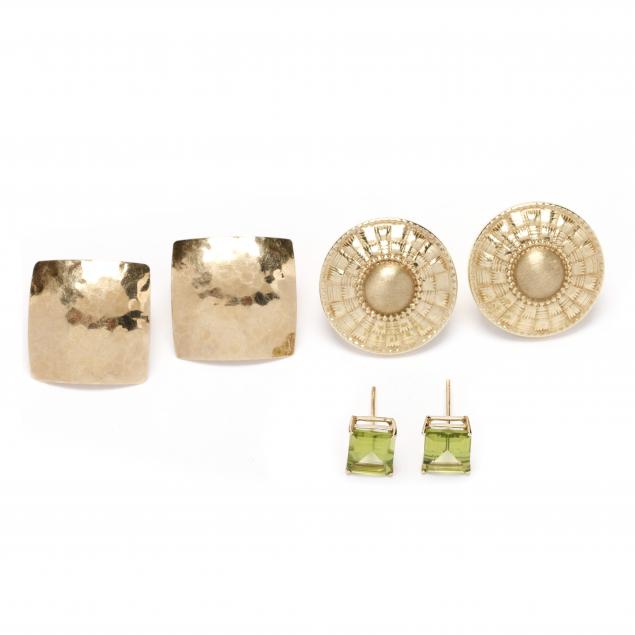 three-pairs-of-gold-earrings