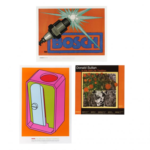 three-exhibition-posters-i-michael-craig-martin-lucian-bernhard-donald-sultan-i